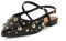 The Drop Tammie Pointed Toe Flat Bikerstiefel, Schwarz mit Nieten, 39.5 EU