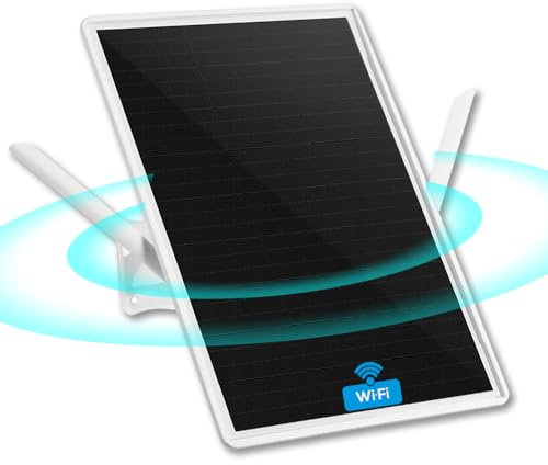 NIUNIUEV® Repeteur WiFi Solaire Batterie Exterieur sans Fil, Puissant Amplificateur WiFi Couvre100-mètres, Outdoor répéteur WiFi Extender 2.4Ghz 300Mbps, Idéal pour Les Grands Espaces éloignés