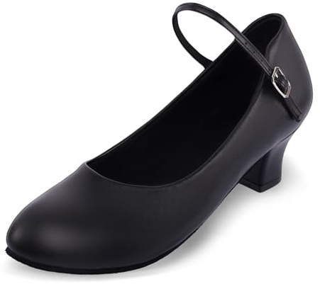 Asyusyu Character Shoes Women 1.55 Heel Suede Sole Ankle Strap Dance Shoes