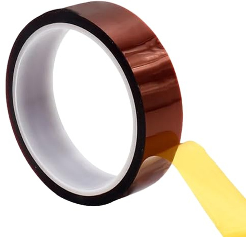 Misuyue Kapton Tape, 25mm x 33m Heat Resistant Tape, Electronic Tape | Heatproof Sublimation Tape for Soldering Electronics 3D Printers DIY Crafts, No Residue