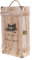 Zktfyshk Caja de madera vintage para 2 botellas de vino tinto para caja transportadora para almacenamiento D