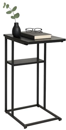 Table d'appoint Relaxdays, Grande et Petite Surface, H x L x P 60 x 40 x 30 cm, Table pour canapé et lit, métal, Noir