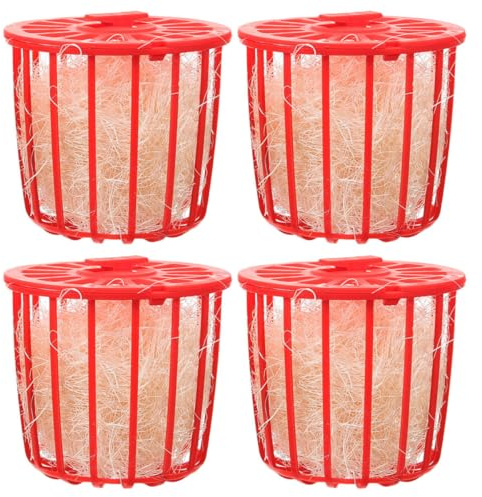 FRCOLOR 4 pièces Nid pour Oiseaux avec Corde Naturelle pour Perruches Jouets de Nidification et Respirant pour Cage à Oiseaux Bol Suspendu pour Éclosion et Reproduction