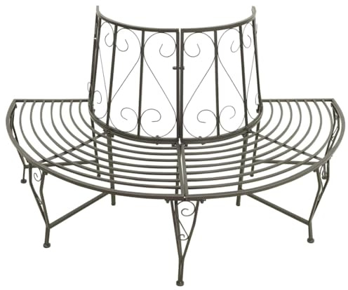 Generico Panchina Semicircolare per Albero 160 cm in Acciaio