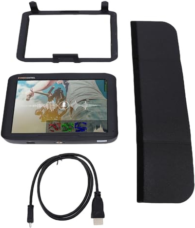 BONKZEBU 7-tums Kamerafältskärm, F7 Plus Camera Field Touchscreen-monitor, FHD-upplösning 4K HDMI 2.0 Input Output Voice Control, för Professionell Fotografivideoproduktion