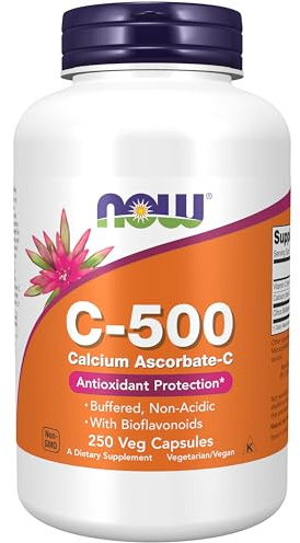 NOW Foods Supplements, Vitamin C-500 Calcium Ascorbate, Antioxidant Protection*, 250 Veg Capsules