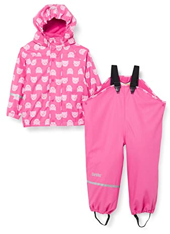CareTec Unisex Kinder Rain Suit - Pu W. Fleece Regenmantel, Pink (546), 98 EU