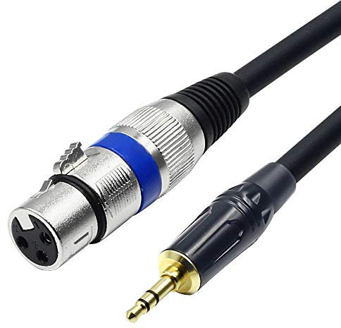 Disino XLR to 3.5mm (1/8 inch) Stereo Microphone Cable for Camcorders, DSLR Cameras, Computer Recording Device and More - 15ft