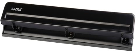 Eagle Desktop 3 Hole Punch, Paper Puncher, Heavy Duty,12 Sheet Capacity, Metal (Black)