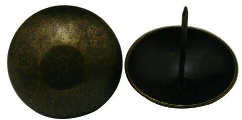 Fenggtonqii Clavo redondo de cabeza grande de 25 mm de diámetro, color latón envejecido, paquete de 10