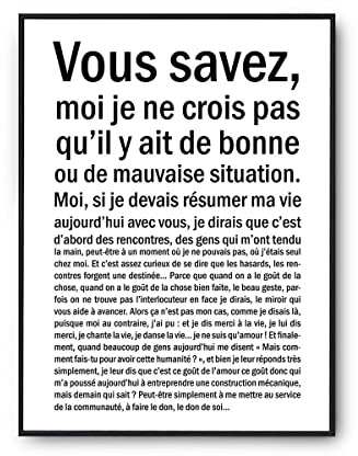 Planetee Affiche Bonne ou mauvaise situation | Poster Tableau Citation film Humour fond blanc pour décoration murale qualité papier Premium A2