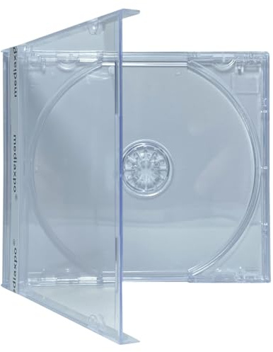 mediaxpo Protect Your Music Collection Assembled CD Jewel Cases with Clear Tray - 10.4 mm Standard Size, Premium Quality (Clear) (Pack of 25)
