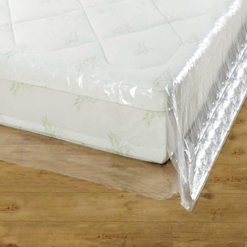 BSSPOKE Heavy Duty 400 Gauge Mattress Cover for Moving – Double Mattress Bags for Storage – Easy Fit, Tear Resistant, Waterproof Mattress Storage Bag for Ultimate 360 Protection (3FT Single)