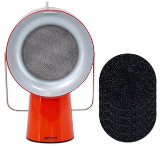 AirHood Wireless Tragbarer Küchenluftreiniger | Der erste mobile Küchenluftreiniger mit Aktivkohlefiltern und Edelstahl-Ölfilter – keine Installation erforderlich, leicht zu reinigen – Cadmium Orange