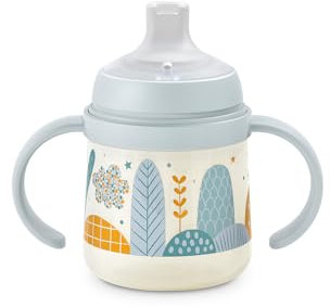 Suavinex, Biberon à Anses, Tasse Apprentissage Bébé avec Bec Souple en Silicone, avec Système Anti-Colique, Gourde Enfant avec Poignées, Antifuites, Compatible Lave-Vaisselle, +6 Mois, 150 ml, Bleu