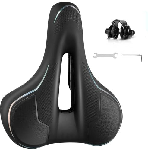 Fahrrad Sattel, Bikesattel Memory Schaum Fahrradsättel mit Stoßdämpfer Endlich Schmerzfrei Radfahren Fahrradsattel Herren Damen Bequem Weich Bikesattel.at für Cityrad Mountainbike Rennrad Gravel Bike