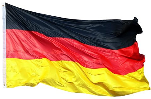 Taffstyle Deutsche Fahne Länderflagge EM WM Fanartikel Land Flagge mit Metallösen Ösen Frauen Männer Kinder Deutschlandfahne Handball Fussball Hissflagge Deutschland 60cm x 90cm