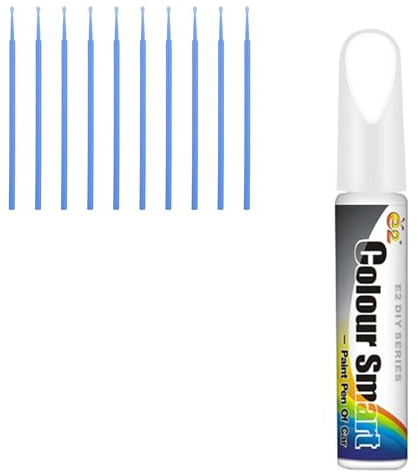 Pluma de Retoque del Coche, Rotulador Arañazos Coche Blanco, 12ml Lápiz de Retoque, Bolígrafo de Pintura Para Retocar, Bolígrafo Quita Arañazos con 10 Piezas Pinceles de Pintura para Reparación