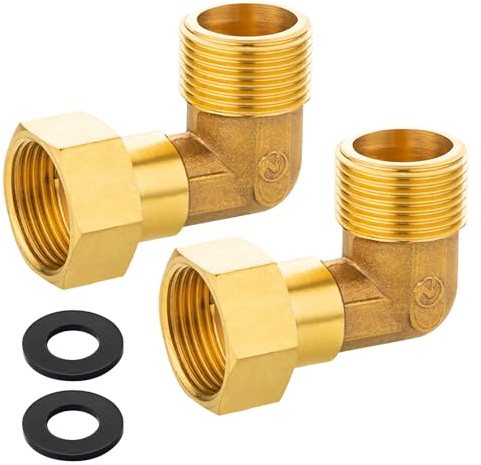 GmwyCzV Ottone Tubo Gomito 90°, 3/4 Curva Ottone, DN20, Femmina/Maschio, Gomito Doccia per Raccordi Idraulici, Raccordo Ottones per Rubinetto, Acqua Potabile, Radiatore, Tubi Gas