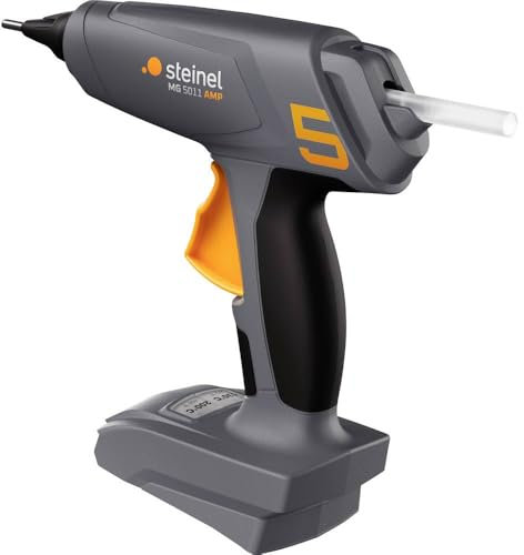 Steinel Akku Heißklebepistole MobileGlue 5011, für 18V Bosch AMPShare Akku, inkl. 3x Heißklebesticks, 2 Temperaturstufen 130°/200°C