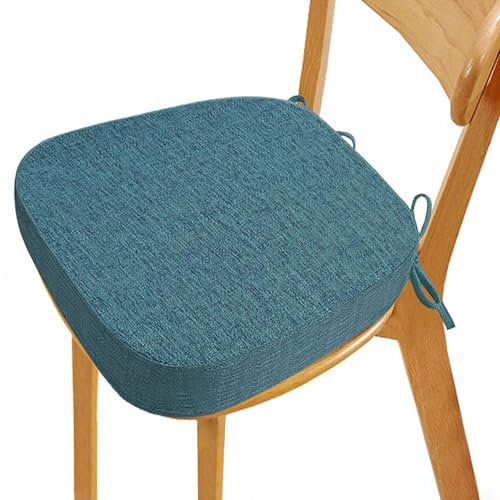 Cuscino per sedia da esterno, ortopedico in memory foam, lavabile, antiscivolo e resistente, sfoderabile, per interni ed esterni, design antiscivolo, colore grigio blu