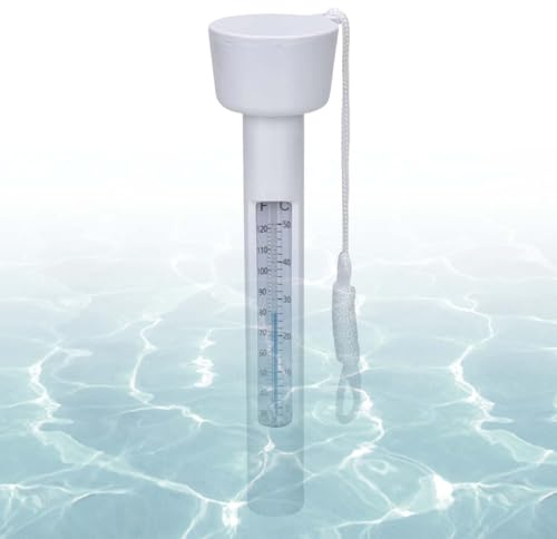 Mihauuke Jauge de Température pour Piscine - Sonde Flottante à Corde avec Lecture Facile pour Bassin,0-50℃ Accessoire Flottant Pour Température De L'Eau Pour Maison, Spa, Aquarium, Étang, Usage