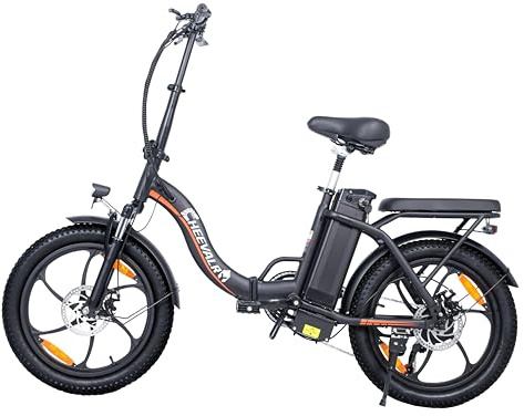 TIGUOWISH Foldable Electric Bike for Adults, 250W Motor 7-Speed Folding E-Bike, 20 Commuter Bike with 48V 16AH Battery, 45km Range & 25km/h Speed, Front Suspension, LED Display