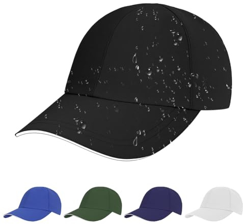 AUYAO Cappello Baseball Unisex Impermeabile, Visiera Riflettenti, Berretto Estivo Casual Sportivo, UPF50+, Berretto da Uomo Regolabile a 6 Pannelli per Ciclismo, Pesca, Corsa(57cm-60cm)