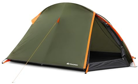 Trinordic Tenda Leggera 1-2 Persone – Tunnel Arco Singolo, 1,7 kg Peso Minimo, 3000 mm Impermeabile, Verde Oliva