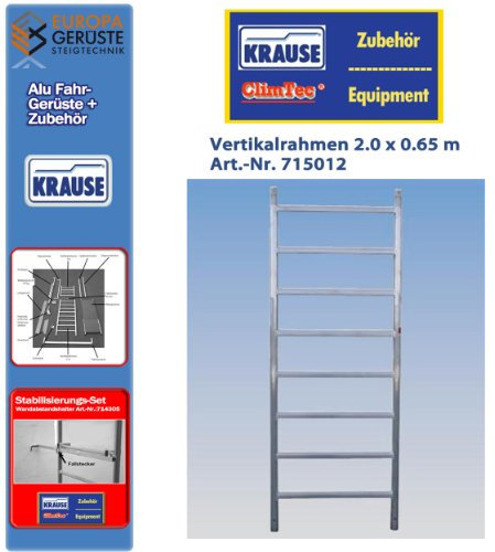 Krause ClimTec Alu Fahrgerüste Vertikalrahmen 2.0 x 0,65 m