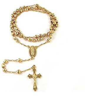 Verona Jewelers 24 Gold Plated Rosary Necklace