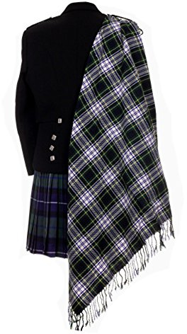 The Scotland Kilt Company Scottish Tartan Purled Fringe Budget Fly Plaid for Kilts - Gordon Dress Modern - One Size