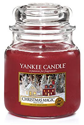 Yankee Candle Duftkerze im Glas (mittelgroß) | Christmas Magic | Brenndauer bis zu 75 Stunden