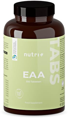 EAA comprimés hautement dosé + végétalien - 300 comprimés de 1025mg chacun - acides aminés essentiels - sans glucides + stéarate de magnésium - supplément d'acides aminés