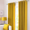 Kinfolk Textile Blackout Thermal Eyelet Ring Top Insulated Pair of Curtains Including 2 Tiebacks (Ochre Yellow, 66 x 54)