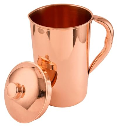 2activelife Handmade Drinking Water Copper Pitcher for Ayurveda Health Benefits | Traditional Copper Pitcher for Drinking and Serving Water in Daily Use (54 fl Oz)