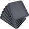 Uumitty Set of 6 Plastic Dinner/Drinks Serving Tray, Large Serving Platters Trays, Grey