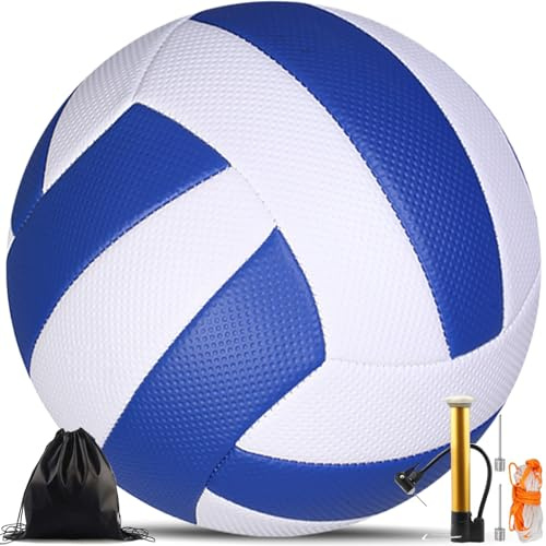 Bibykivn Volleyboll för Strand, Vuxna och Barn - Soft Touch, Officiell Storlek 5 Med Ryggsäck och Nätpåse för Pump (Beu)