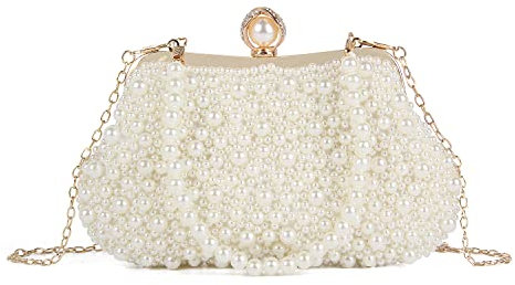 LHHMZ Perlen Clutch Taschen für Frauen Hochzeits Kristallperlen Abend Clutch Tasche Funkelnde Brauthandtasche