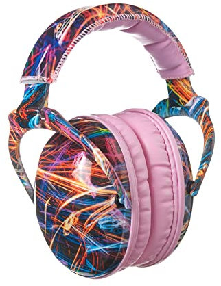 PROTEAR SNR 28dB Casque Anti Bruit Enfant - Protection auditive idéale pour les enfants sous les feux d'artifice, les voyages(Rose,Black Fireworks)