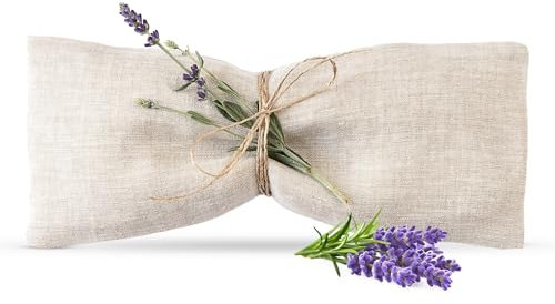 COZY LINEN Lavendel-Augenkissen – Aromatherapie & Stressabbau, Bio-Leinsamen-Augenmaske, Yoga-Geschenk, Spa-Schlafentspannung, gewichtetes Kissen, umweltfreundlich