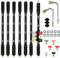 Pressure Washer Extension Wand, 9 Pack Gutter Cleaning Tools Extension Wand, 6 Replacement Nozzles,2 Car Washer Spray Gun Replacement Nozzles, 1/4 Quick Connect, 4000PSI Gutter Rod Cleaner Attachment