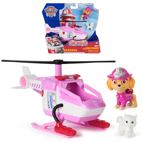 Paw Patrol Fire Rescue: Skye Rescue Fire Chopper with Action Figure, Kitty Friend and Toy Helicopter, Kids Toys for Boys and Girls Ages 3 and Up