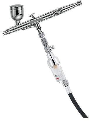 Aerografo per Verniciare, Funzione di arresto automatico Compressore aerografo 7cc Pistola a spruzzo aerografo a doppia azione da 0,3 mm for moo di pittura for torte Nail Art
