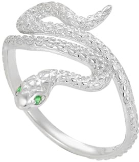 Hmzidz Anillo de Plata de Ley 925 Mujer,Anillo Serpiente,Anillos Abierto Ajustable,Sortijas de Plata Mujer Abiertas,Anillos de Compromiso,Anillos Amistad,Joyería Regalos
