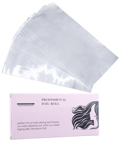 Lot de 30 feuilles de papier d'aluminium pour application de couleur et de mise en évidence, salon de coiffure, cheveux argentés