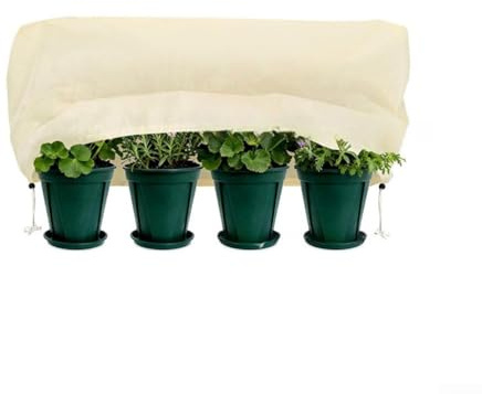 Housse de protection contre le gel des plantes pour l'hiver - Bouclier isolant non tissé, beige, 260 x 70 x 50 cm (1 paquet) (200 x 100 x 45 cm)