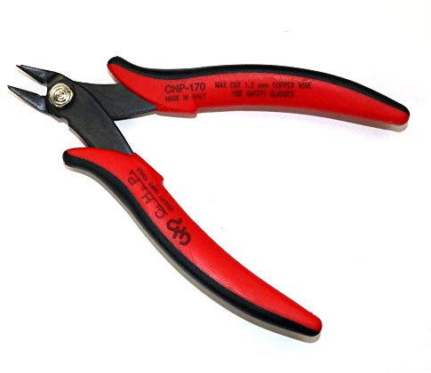 Hakko CHP-170 Micro Soft Wire Cutter, 1.5mm Stand-Off, Flush Cut, 2.5mm Hardened Carbon Steel Construction, 21-Degree Angled Jaw, 8mm Jaw Length, 16 Gauge Maximum Cutting Capacity by Hakko