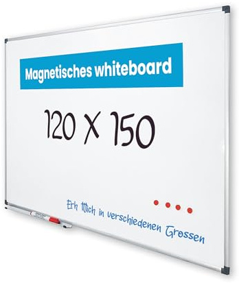 Vivol Eco Magnetic Whiteboard 120 x 150 | aluminiumram | magnettavla, whiteboardvägg, magnetisk vägg | pennhylla | 8 storlekar | magnetisk och skrivbar