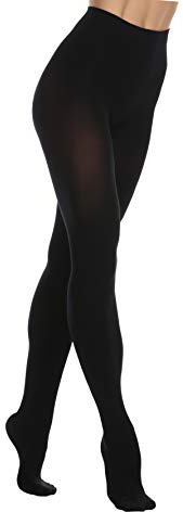 EVERSWE 80D Microfaser Damen Strumpfhose (S/M, Schwarz)